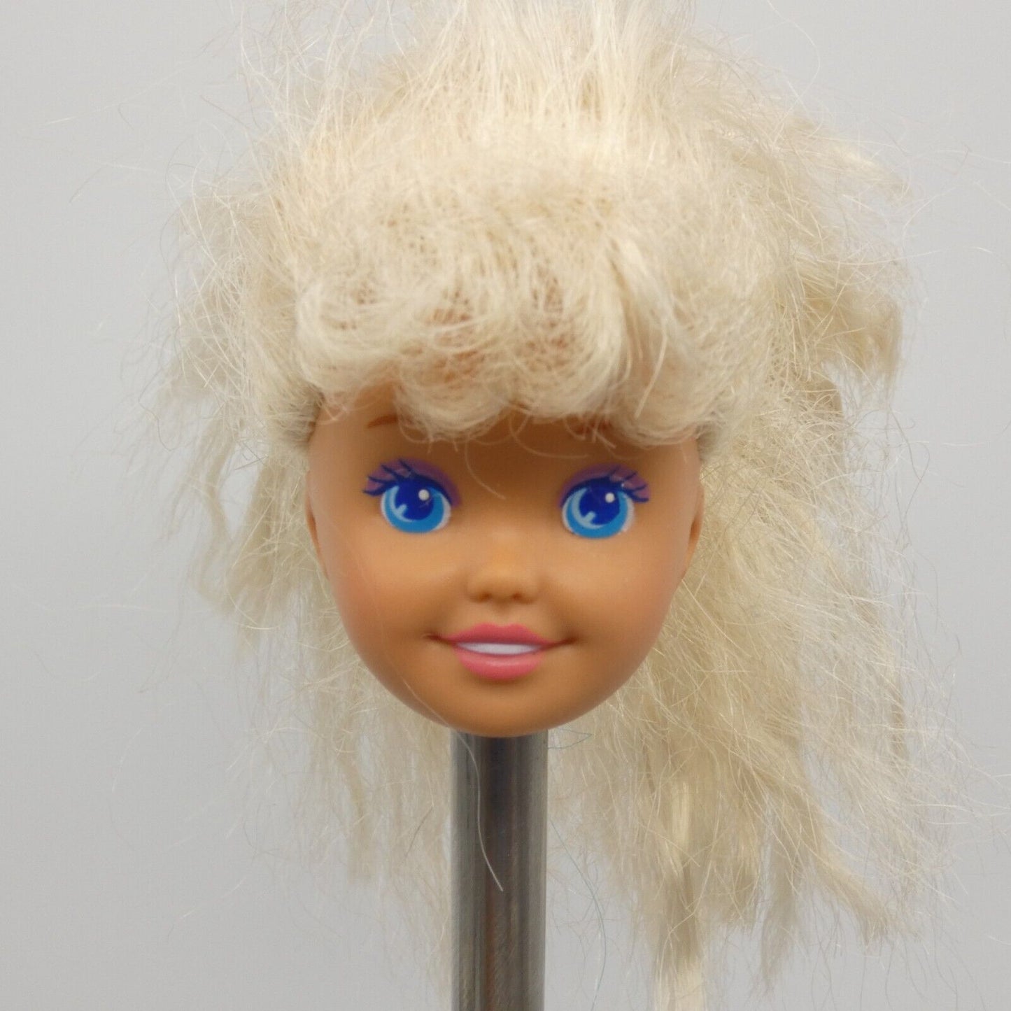 Barbie Little Sister Stacie Doll Head Wavy Hair Bangs Ponytail 1991 Mattel 4240