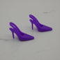 Barbie Doll Size Shoes High Heel Purple Closed Pointed Toe Fit Model Muse Clone