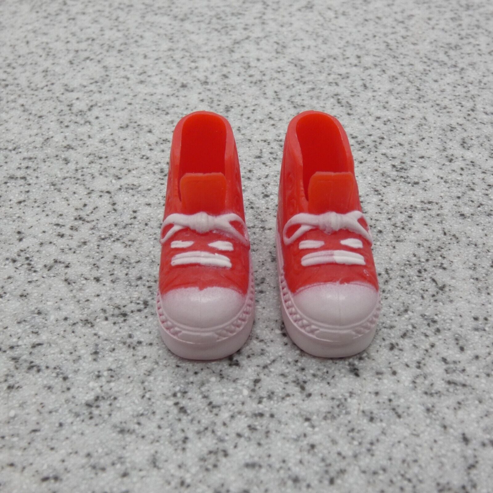 Barbie Doll Shoes Red Sneakers Sim Lace Up High Top White Soles School Flat Feet