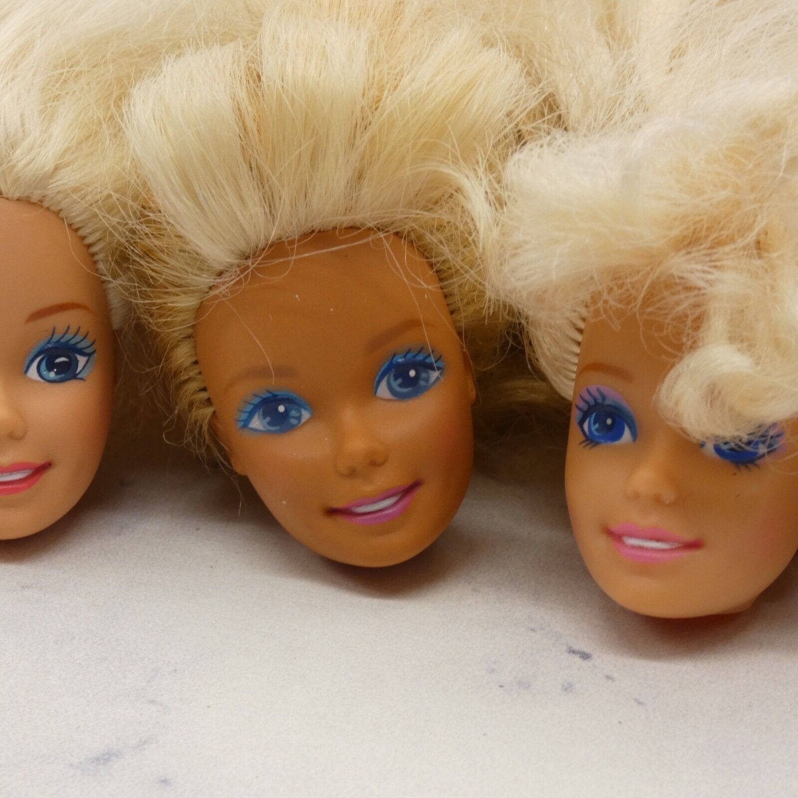 Barbie Doll Head Lot of 5 Heads SuperStar Long Blonde 80s 90s Mattel JY10