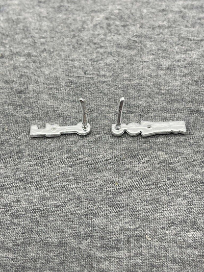 Barbie Extra #4 Doll Earrings Silver Plated Girl Power Barbs Removed GRN30 2021