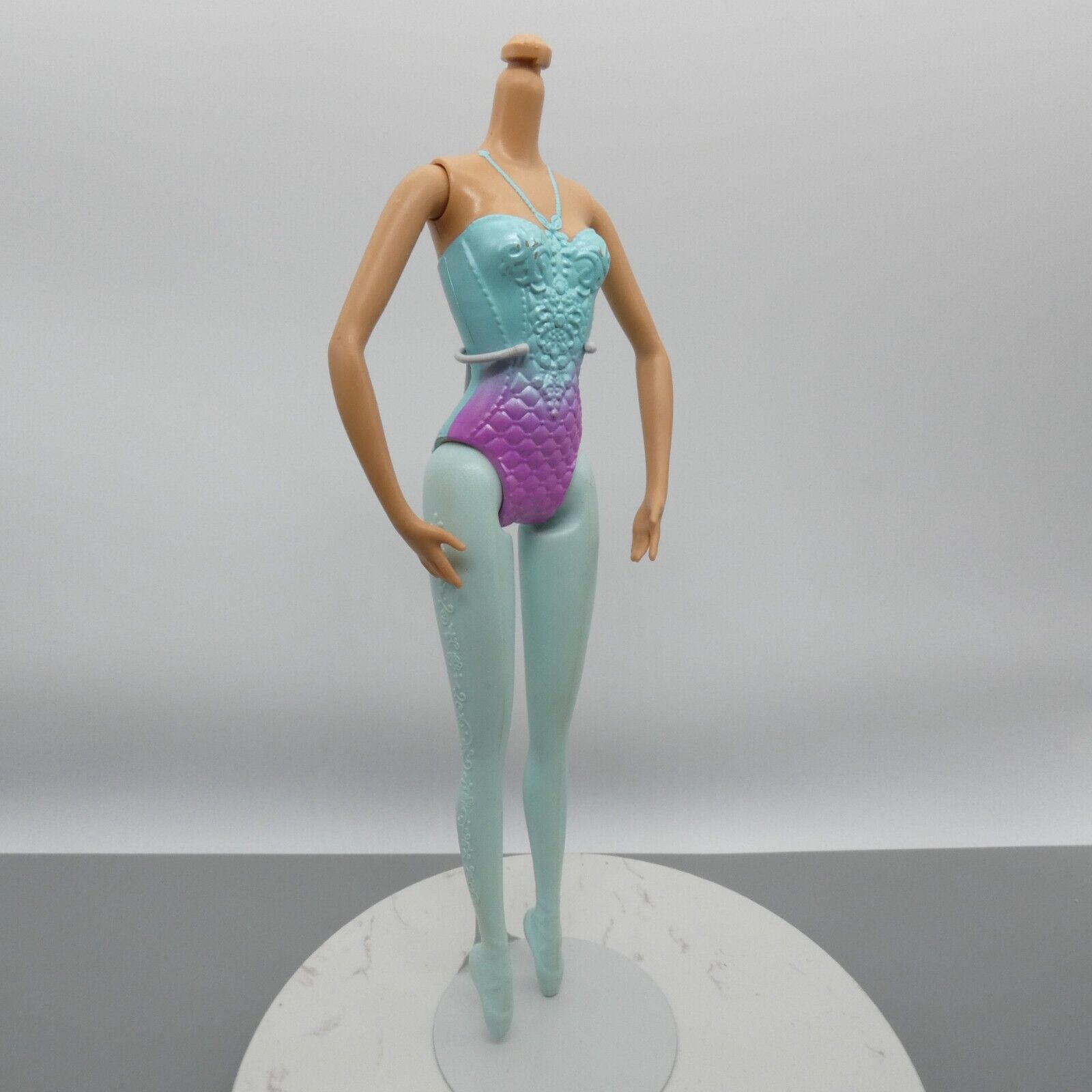 Barbie Fairytale Magic Ballerina Doll Body Aqua Ombre Molded Bodysuit 2103 BCP13