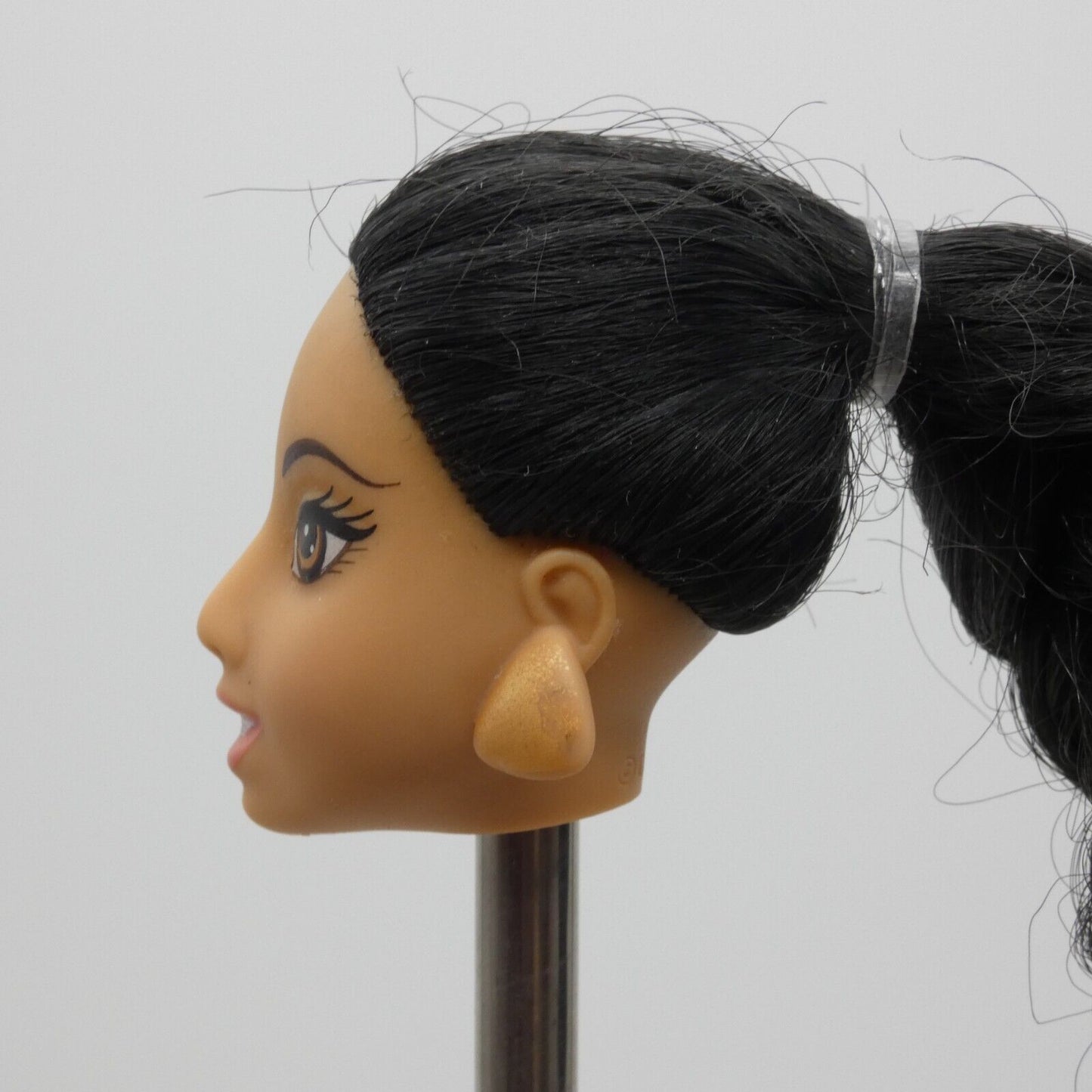 Disney Sparkling Princess Jasmine Doll Head Only 2011 Black Hair Molded Earrings