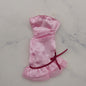 Barbie Doll Size Dress Pink Satin Like Sleeveless Clear Straps Burgundy Bow