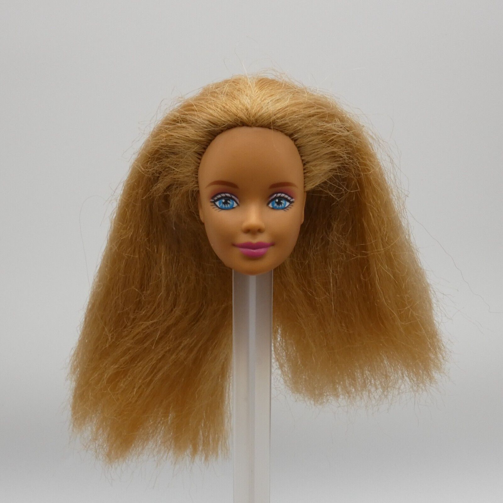 Barbie Mackie Face Doll Head Only Blonde Butterfly Art 1998 Mattel Crimped Hair