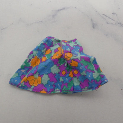 Barbie Doll Skirt Blue Aqua Multicolor Tropical Floral A Line Genuine 90s Mattel