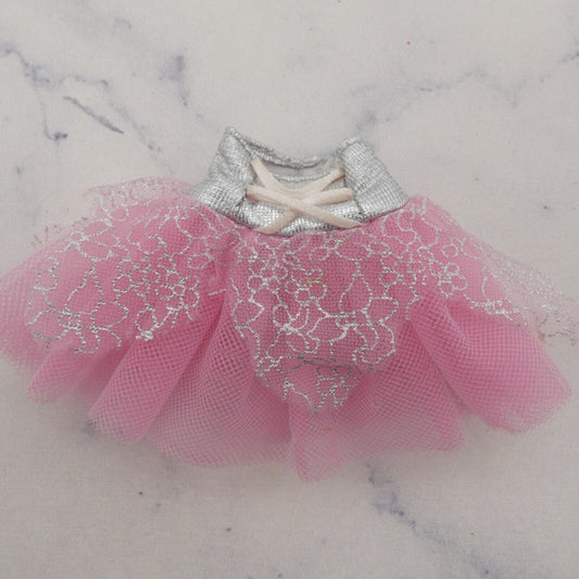 Barbie Ballet Recital Doll Skirt Pink Tutu Silver Tulle 1997 Mattel 18187