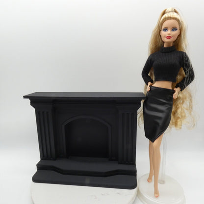 1/6 Scale Doll Furniture Fireplace Surround Black 1:6 Barbie Integrity Diorama