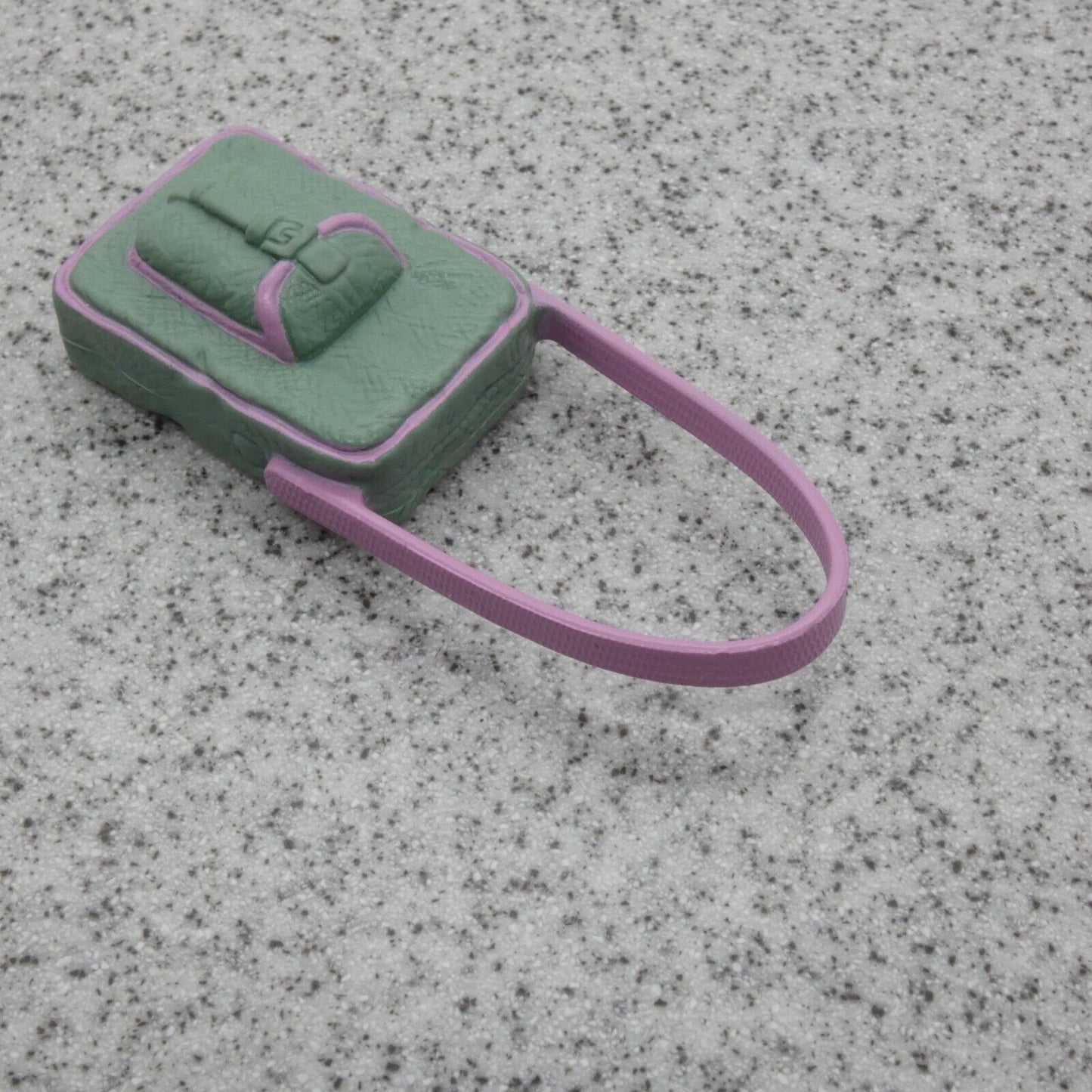 Barbie Doll Size Accessory Purse Shoulder Strap Bag Tote Olive Green Pink