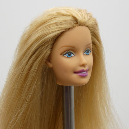 Barbie Style Doll Head Generation Girl Face Blonde Crimped Hair 2004 B6390