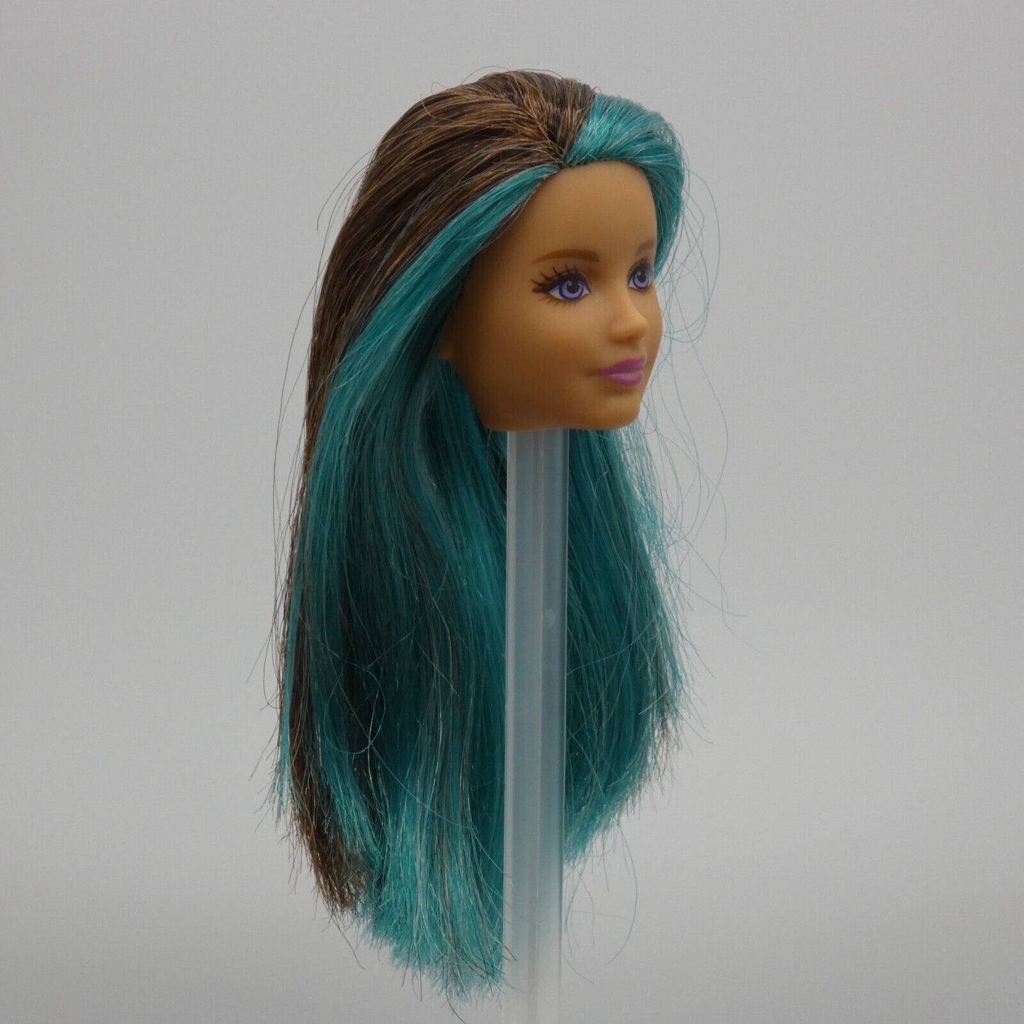 Barbie Puppy Chase Skipper Doll Head Brown Blue Hair Closed Mouth 2016 DMB27