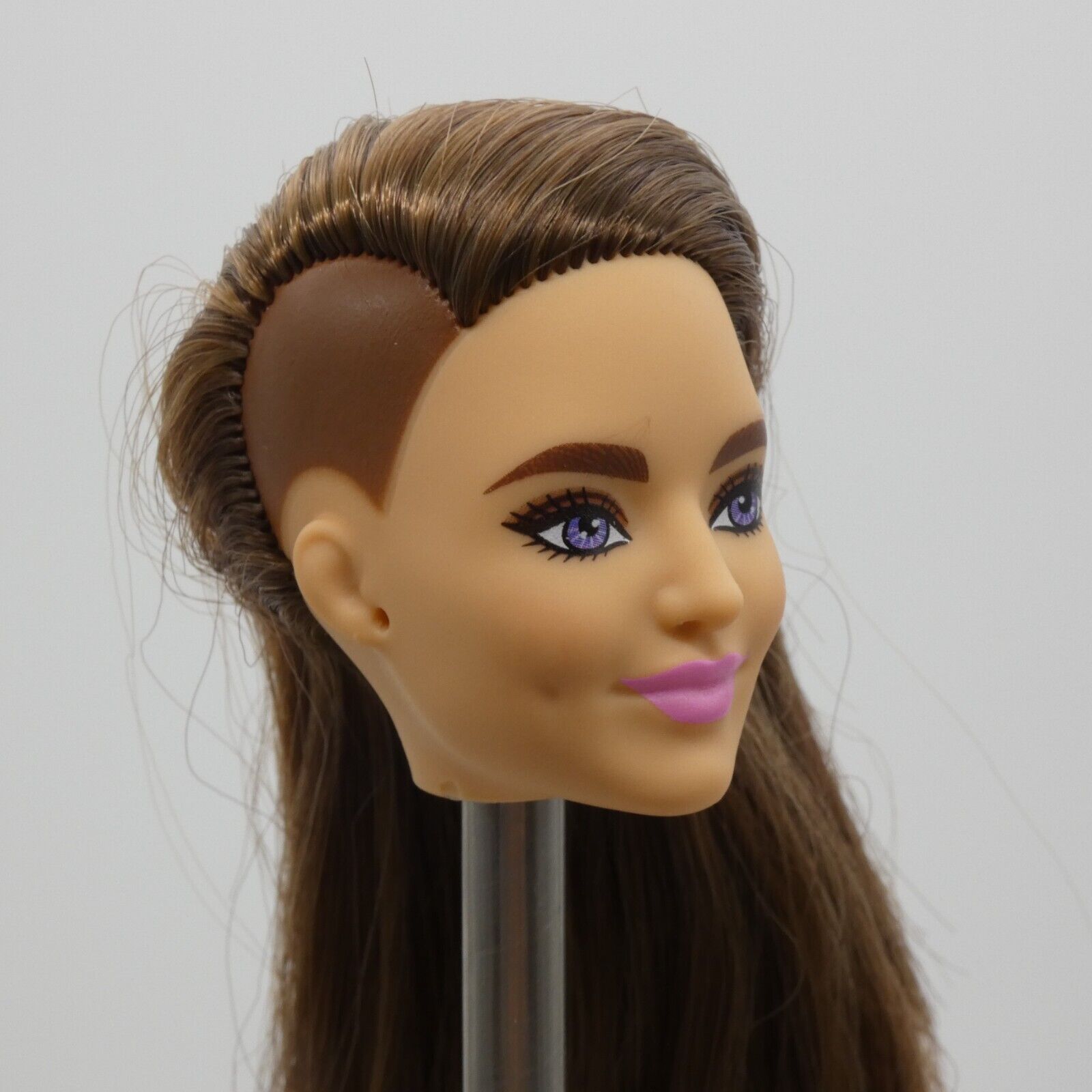 Barbie Extra 9 Doll Head Only Violet Face Brown Hair Side Shave GYJ28 2021