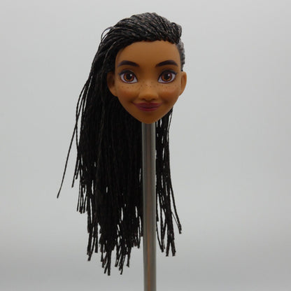 Disney Wish Asha Doll Head Freckles Medium Light Skin Micro Blades Mattel HPX23