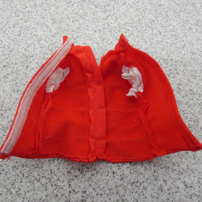 Barbie Doll Size Vest Top Red With White Undershirt Short Sleeve Outdoor Wear