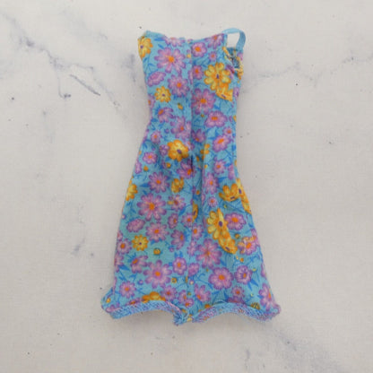 Barbie Doll Dress Blue Floral Print Sleeveless Tank Summer Spring Genuine Mattel