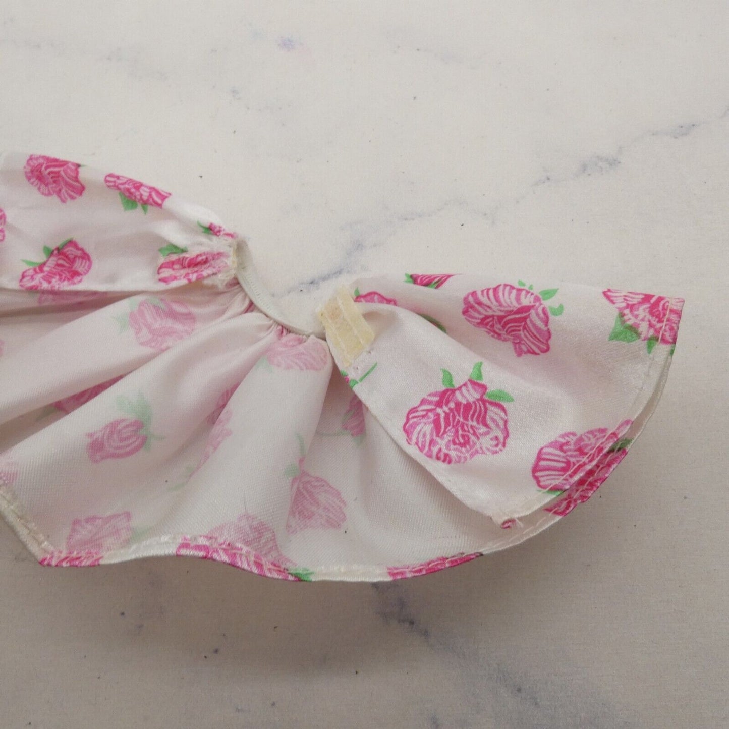 Peppermint Rose Doll Skirt White Satiny Floral Print Elastic Waist 1992 Mattel