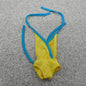 My First Barbie Doll Bodysuit Romper Top Yellow Teal Blue Ties 1981 Mattel 1875