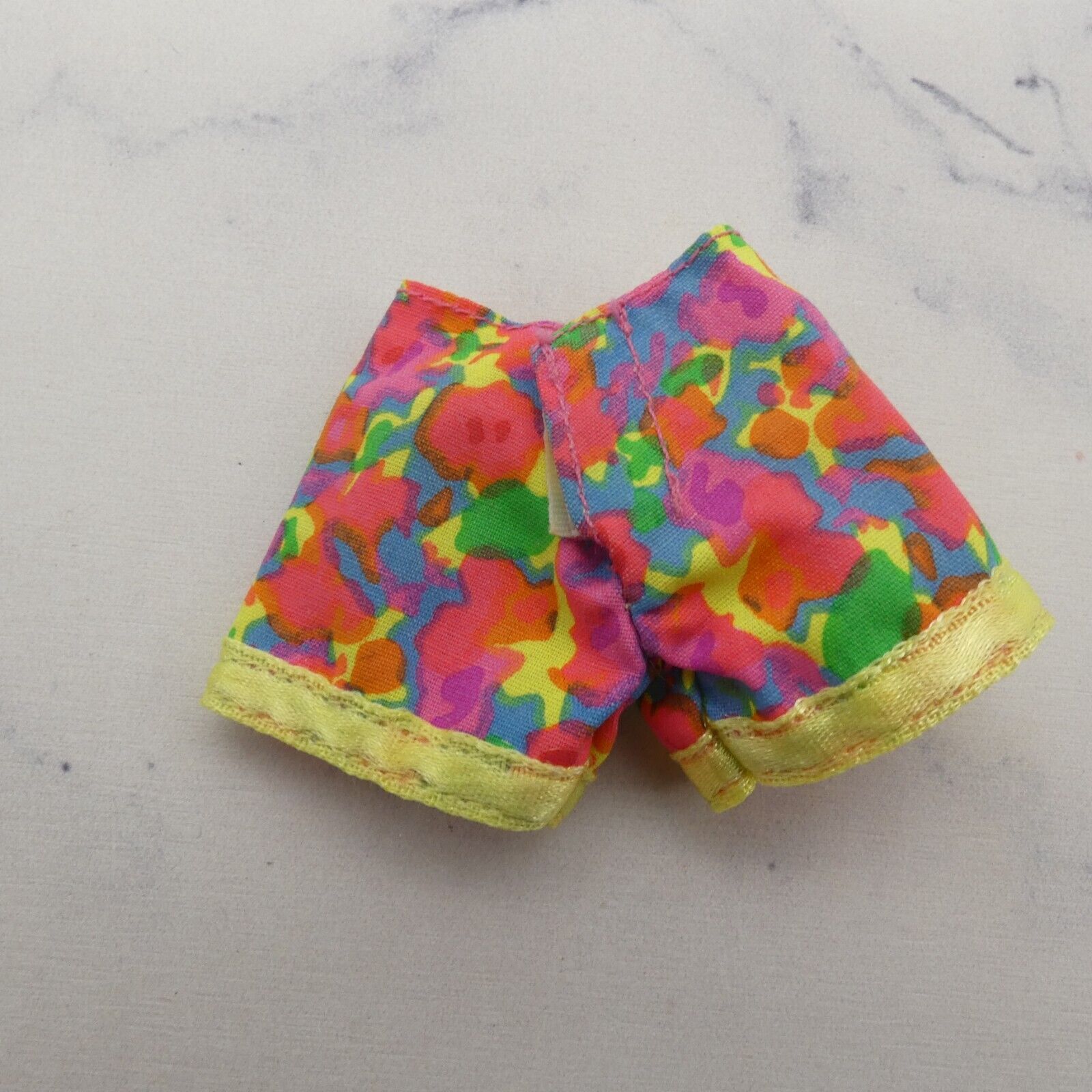 Teen Skipper Doll Shorts Multicolor Floral Tropical Yellow Trim Flaw