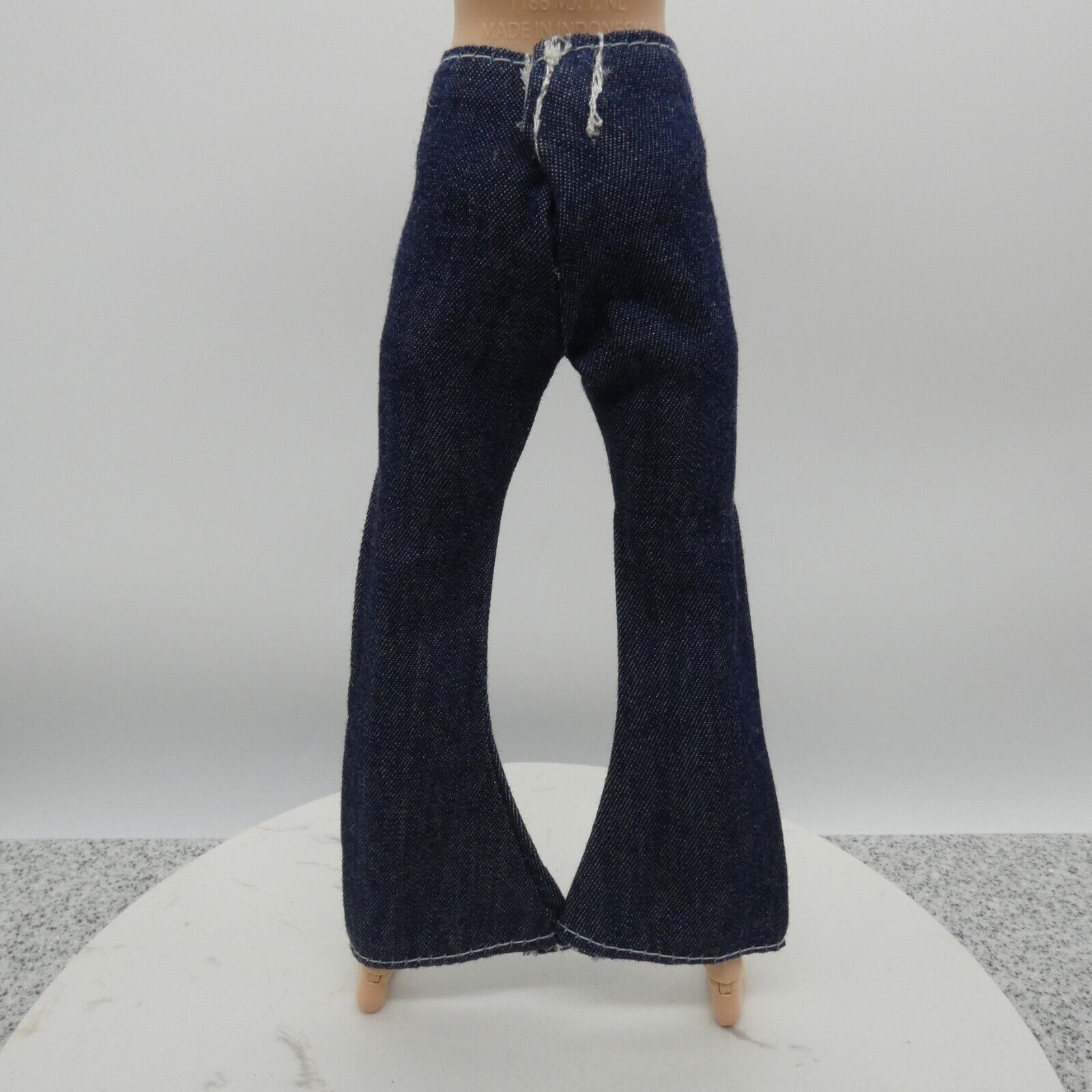 Barbie Doll Size Jeans Dark Wash Blue Pants Wide Leg Mid High Waist Flare Ankle