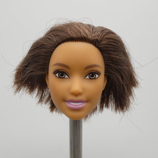 Barbie Surprise Careers Doll Head Hispanic Olivia Face Cut Brown Hair 2019 GFX86