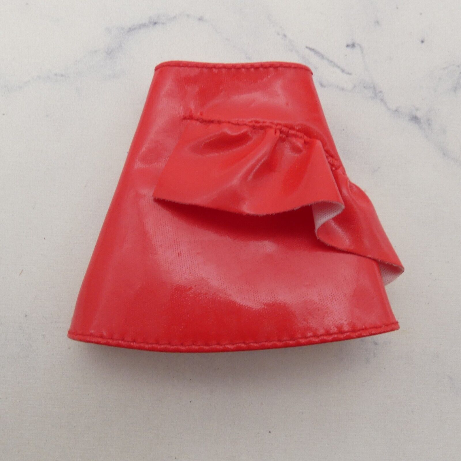 Barbie Doll Size Skirt Red Pleather A Line Ruffle Accent Fits Fashion Fever