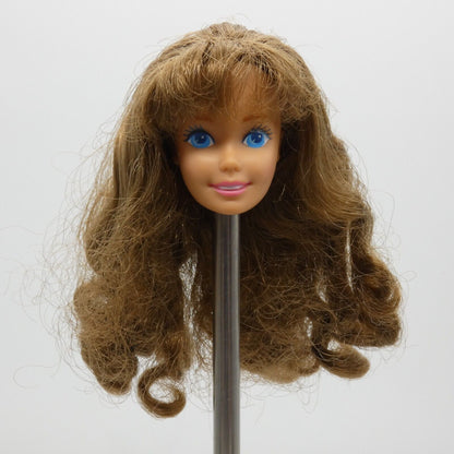 Barbie Little Debbie SuperStar Doll Head Light Skin Curly Brown Hair 1992 10123