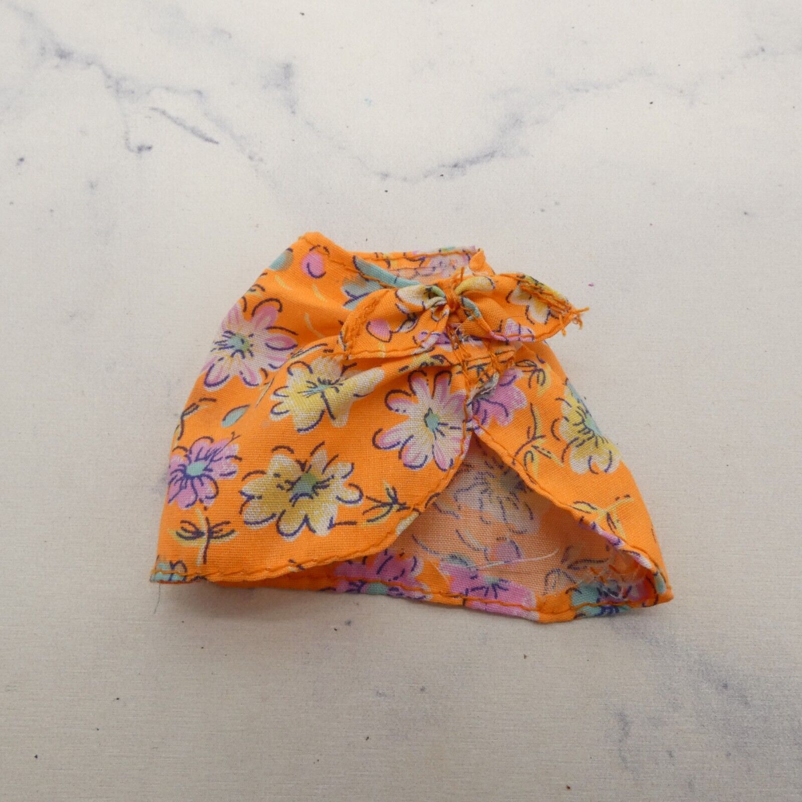 Barbie Doll Swimsuit Skirt Wrap Orange Tropical Floral Print Genuine Mattel