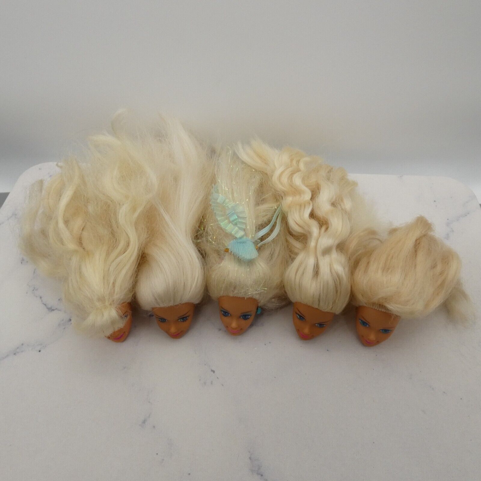 Barbie Doll Head Lot of 5 Heads SuperStar Long Blonde 80s 90s Mattel JY12