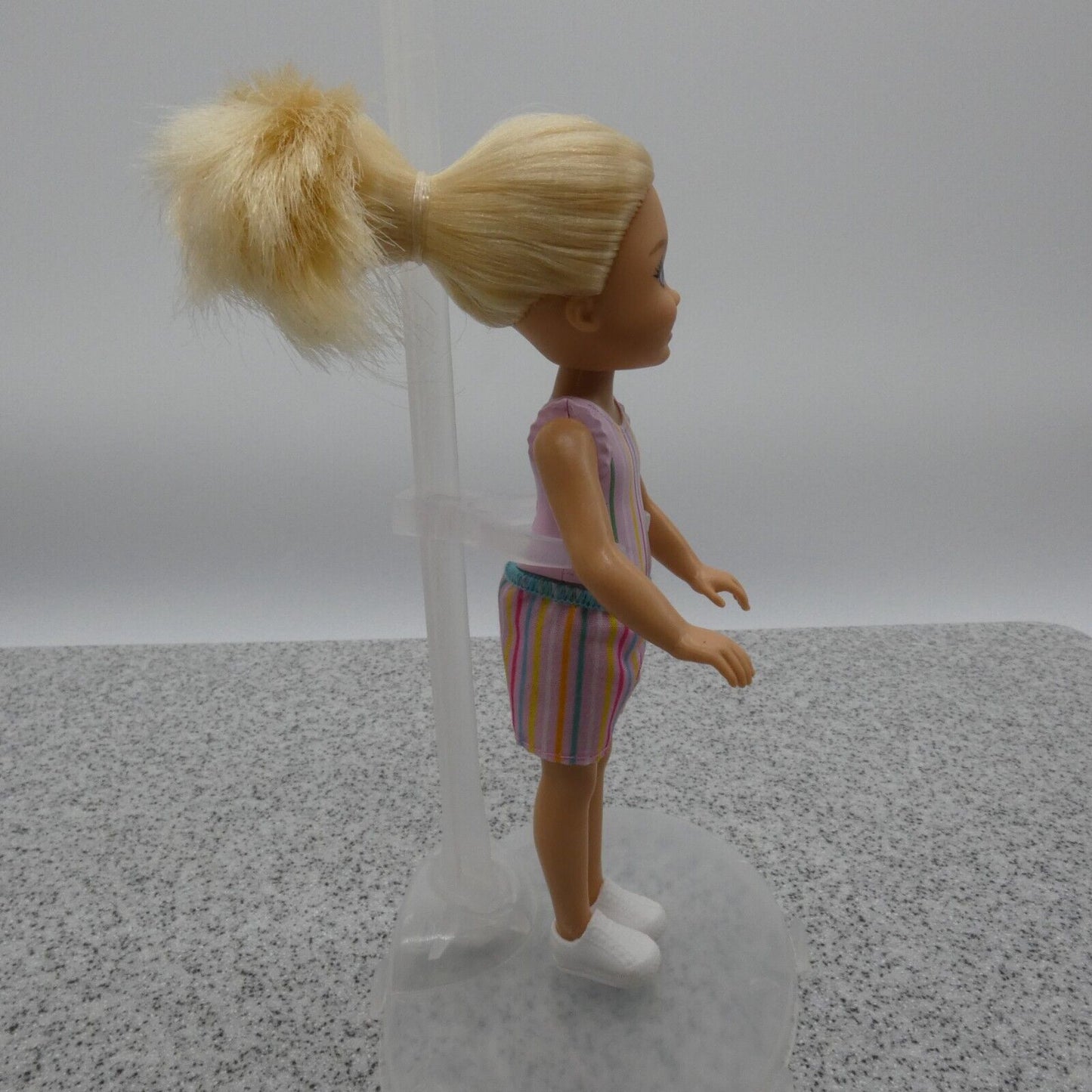 Barbie Chelsea Doll Blonde Light Skin Tone Striped Shorts Shoes DWJ33 Mattel