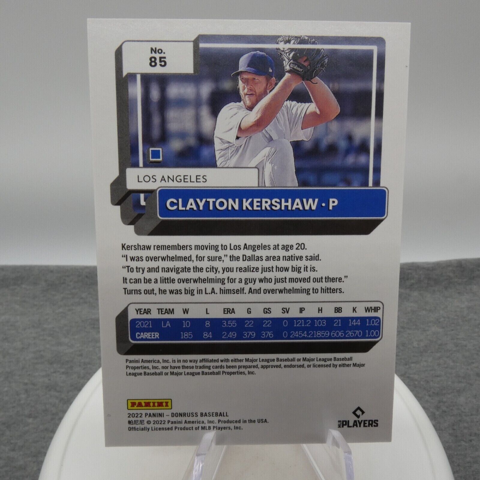 2022 Panini Donruss - Red #85 Clayton Kershaw Numbered 0315/2022