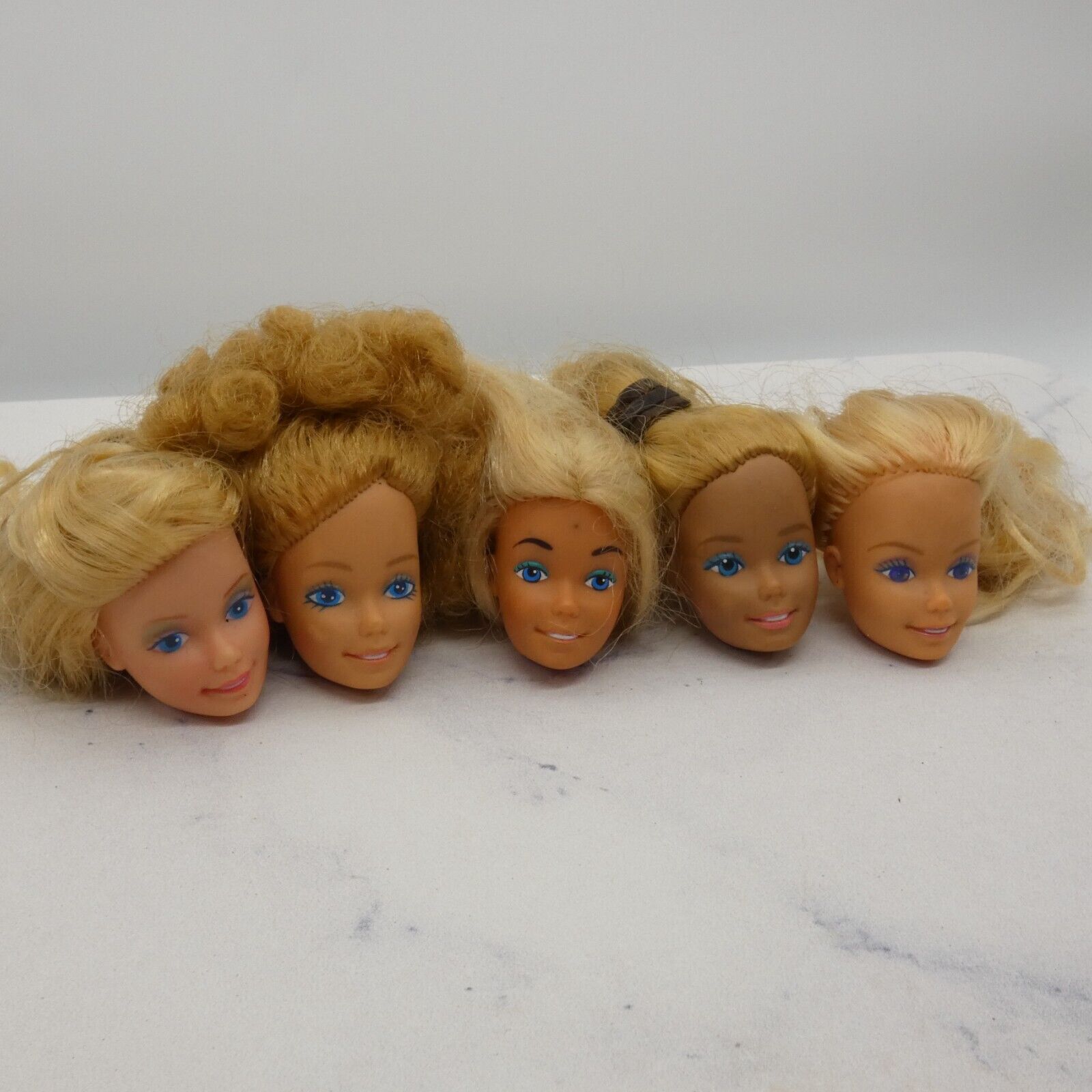 Barbie Doll Head Lot of 5 Heads SuperStar Blonde 70s 80s Malibu Mattel JY3