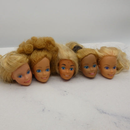 Barbie Doll Head Lot of 5 Heads SuperStar Blonde 70s 80s Malibu Mattel JY3