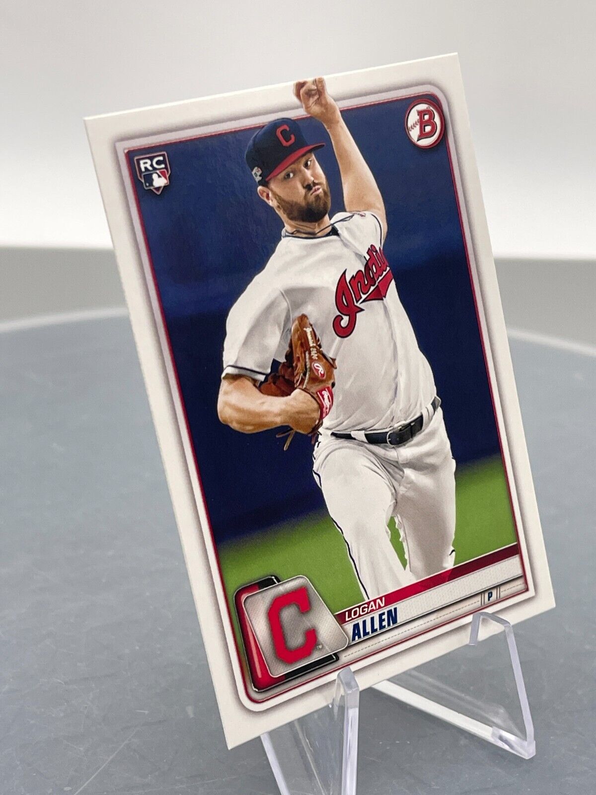 2020 Bowman Logan Allen Rookie Card #35 Cleveland Indians Pitcher Topps