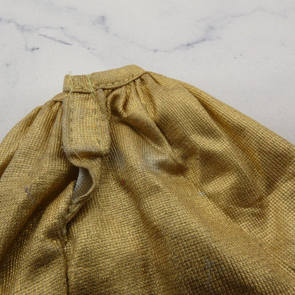 Barbie Doll Size Skirt Gold Metallic Tone Mid Thigh A Line 80s 90s Superstar