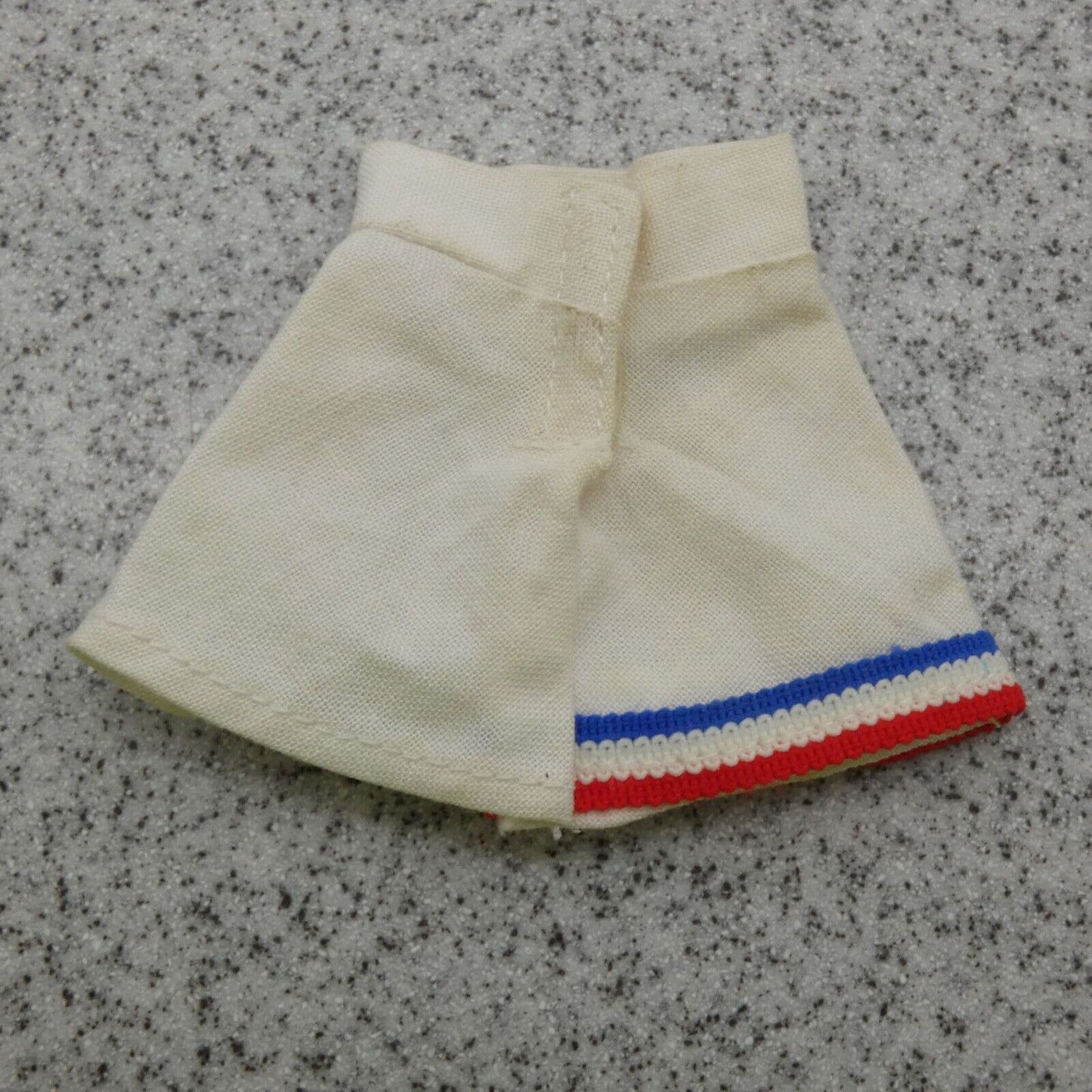 Barbie Doll Size Skirt White Tennis Red White Blue Stripes Clone