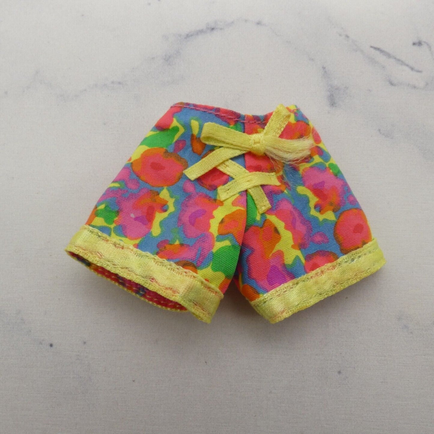 Teen Skipper Doll Shorts Multicolor Floral Tropical Yellow Trim Flaw