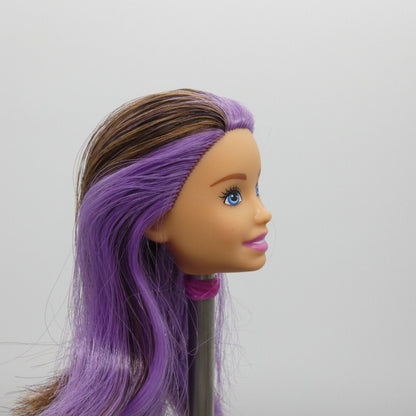 Barbie Skipper Doll Head Babysitters Inc Brown Purple Hair 2018 Mattel GGP42