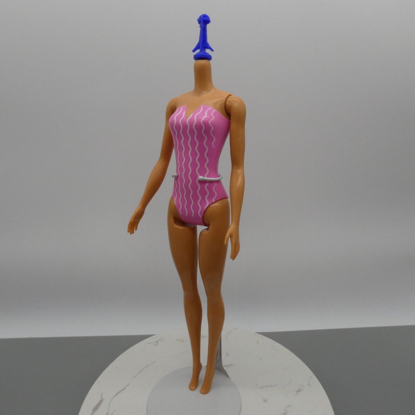 Barbie Color Reveal Doll Body Only Medium Light Skin Pink Striped Swimsuit 2022