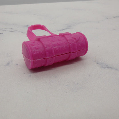 Barbie Doll Size Purse Pink Handbag Tote Circle Cylinder For Diorama Playset