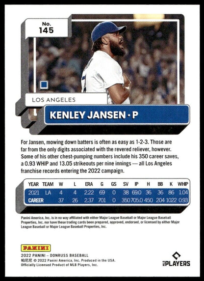 2022 Donruss #145 Kenley Jansen Near Mint