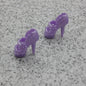 Barbie Doll Size Shoes High Heel Purple Open Toe Sandals Studded Pumps Clone