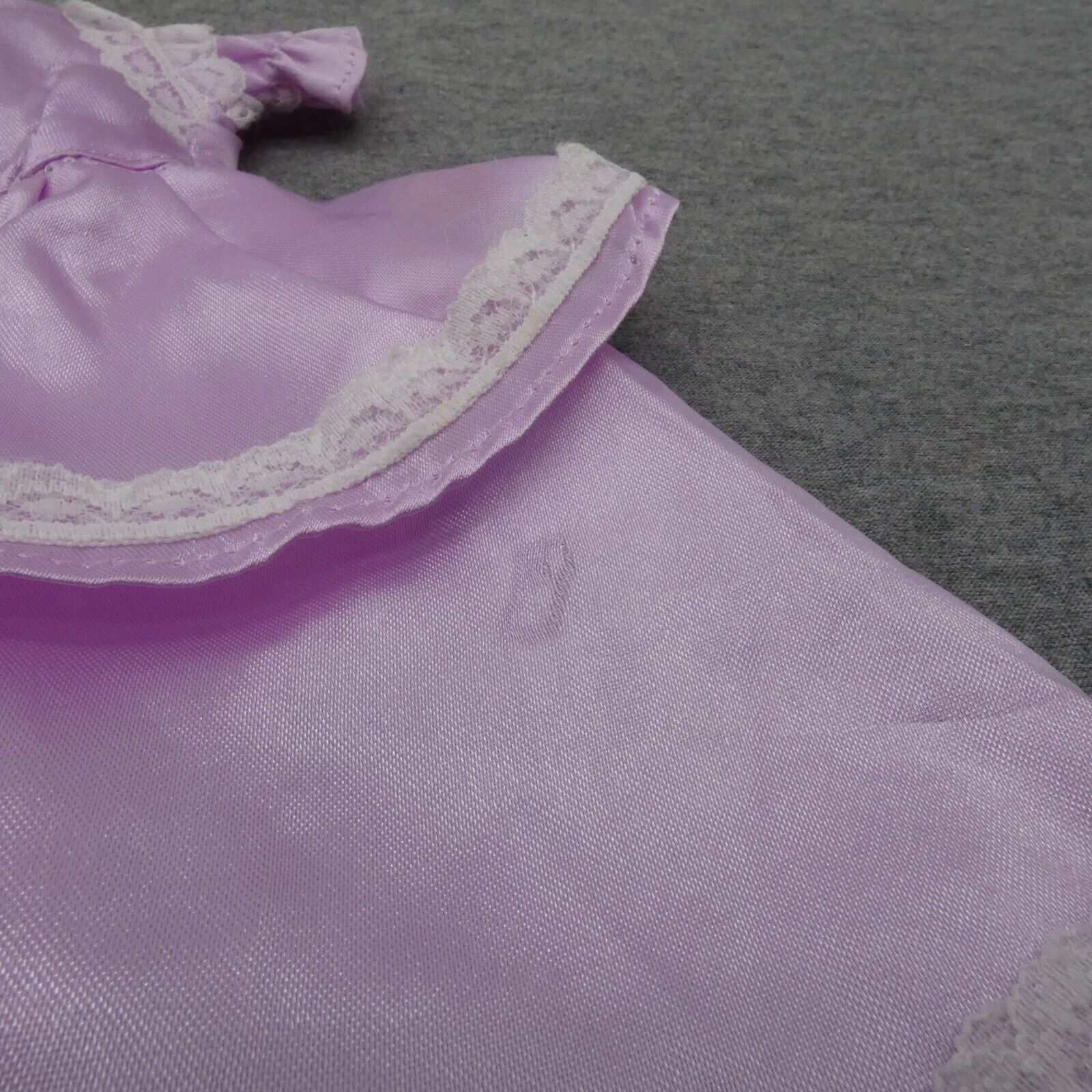 Barbie Doll Size Fashion Dress Purple Lavender White Lace Trim Gown