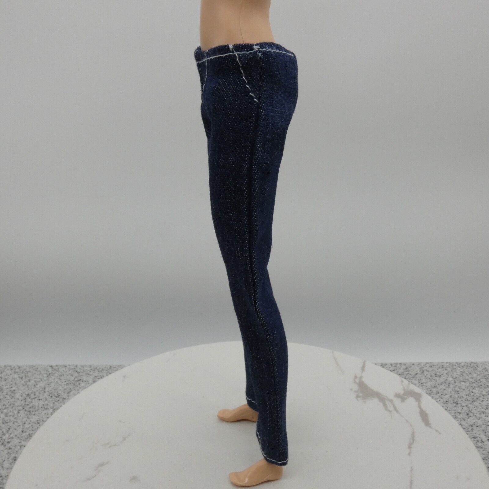 Barbie Doll Size Jeans Dark Wash Blue Pants Straight Leg Mid Waist Ankle Capri