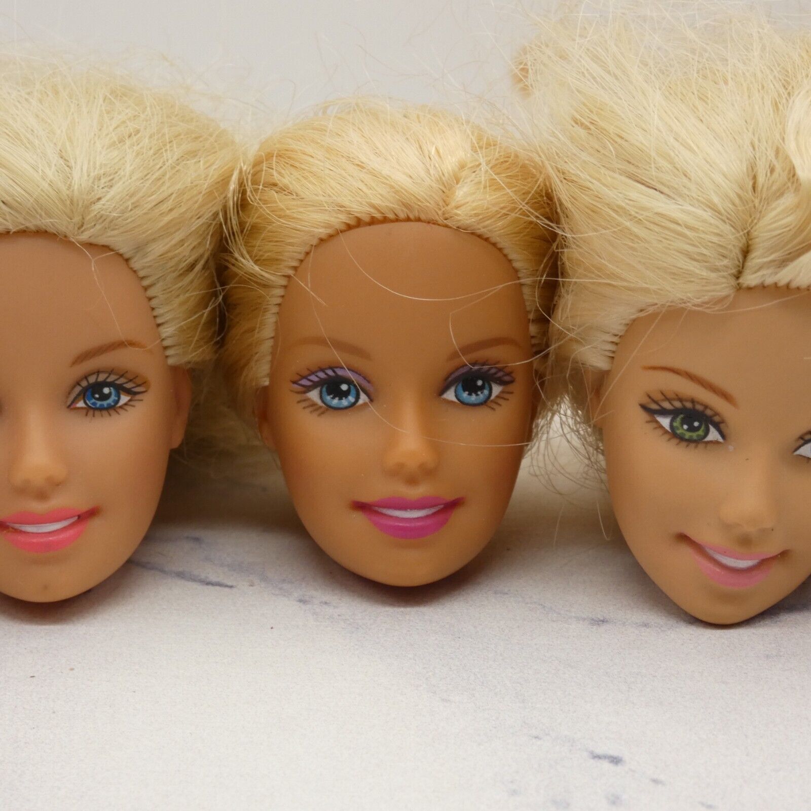 Barbie Doll Head Lot of 5 Heads Generation Girl Face Blonde Blue Green Eyes JY20