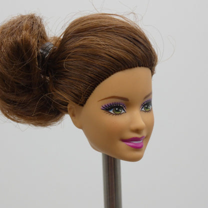 Barbie Ballerina Teresa Doll Head Summer Face Brown Hair Green Eyes Mattel