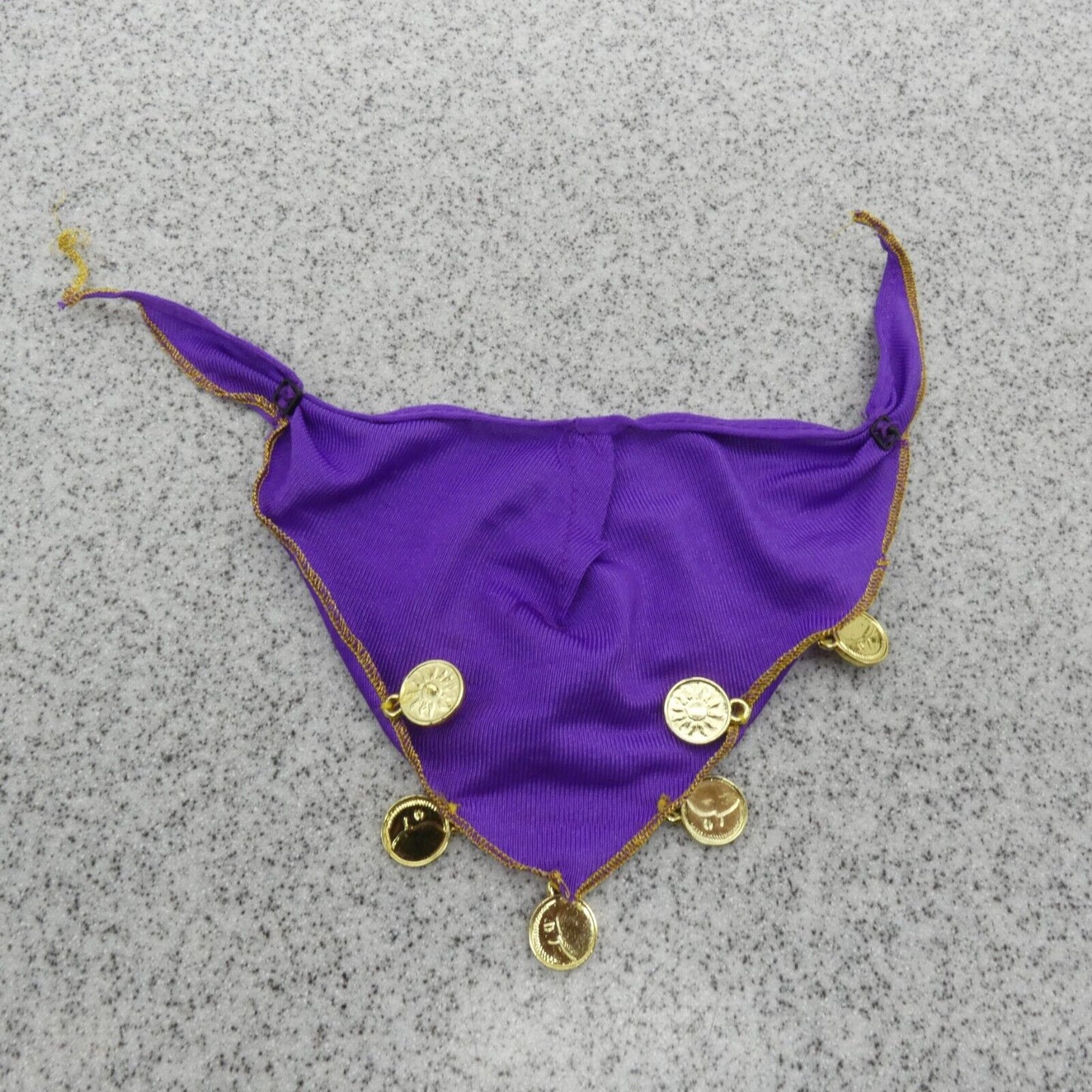 Barbie Doll Size Skirt Side Wrap Purple Gold Tone Dangle Sun Medallions