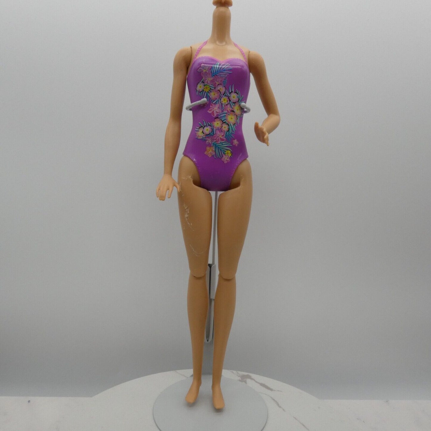 Barbie Doll Body Only Medium Light Skin Purple Suit 2016 Pup Pool Mattel DMC32