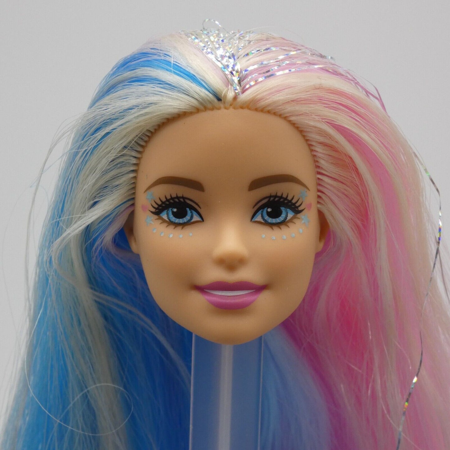 Barbie Fantasy Hair Doll Head Millie Face Pink Blue Blonde Hair 2020 GHN04