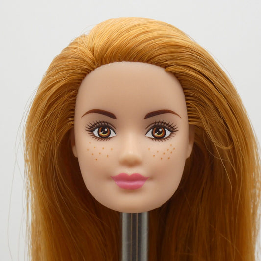 Barbie Chicken Farmer Doll Head Freckles Red Hair Light Skin 2019 Mattel FXP15