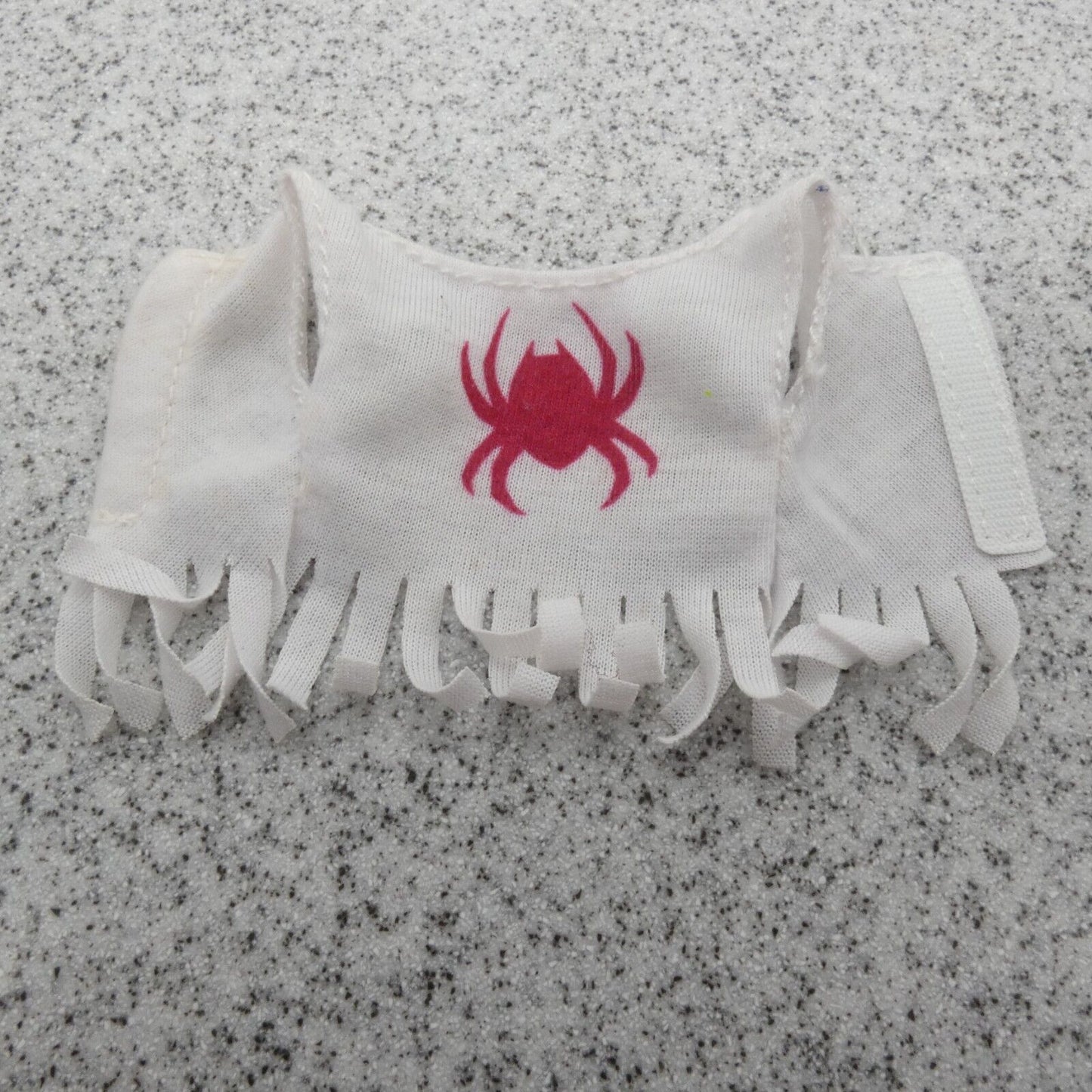 Barbie Doll Size Shirt Tank Top White Red Spider Sleeveless Fringe Hem